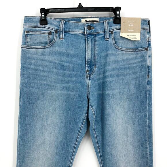 MADEWELL Men's Straight Slim Jeans 35x32 Blue Hodgson Wash Denim ND475 NWT - Picture 6 of 16